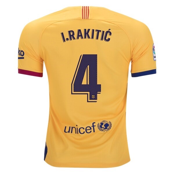 Camiseta Barcelona NO.4 I.Rakitic 2ª 2019/20 Amarillo